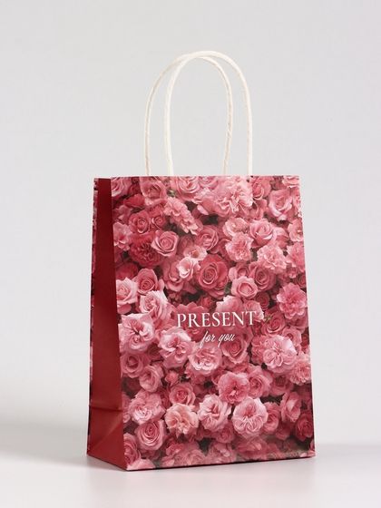 Пакет подарочный крафт Present, 15×8×21 см