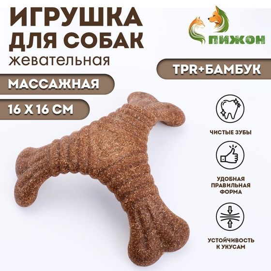 Жевательная игрушка для собак ПИЖОН &quot;Треугольная кость&quot;, массажная, 16 х 16