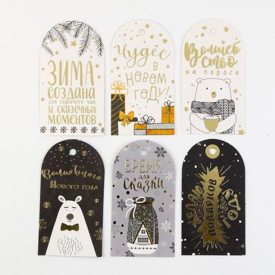 !09 Шильдик декоративный в наборе (12 штук) «Сияние ночи», 5 × 9 см.