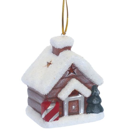 Украшение новогоднее &quot;Домик&quot; с подсветкой (LR44 2 шт), L6,5 W5,5 H8 см, 3в.