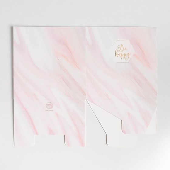 !09 НАБОР 4 ШТУКИ - Коробка для цветов с PVC‒крышкой "Be happy", 12 × 12 × 12 см.