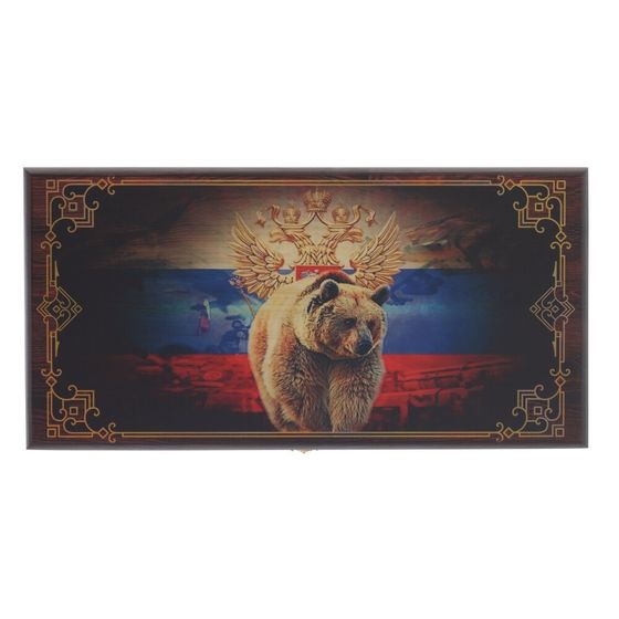 Игра настольная 2 в 1 ( шашки, нарды) "Русский медведь", L50 W25 H3 см