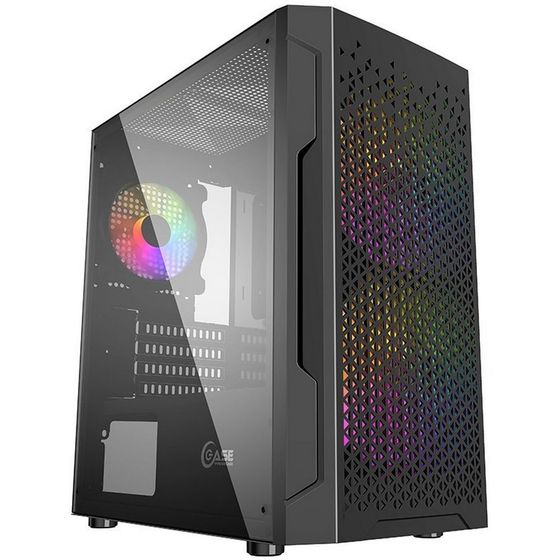 Корпус Powercase Корпус Powercase Mistral Micro Z3B Mesh LED, Tempered Glass, 2x 140mm + 1х 120mm 5-color fan, чёрный, mATX (CMIMZB-L3) (202599)