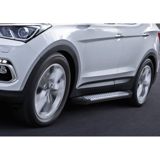 Порог-площадка &quot;Bmw-Style&quot; RIVAL, Hyundai Santa Fe 2012-2018, с крепежом, D180AL.2305.2