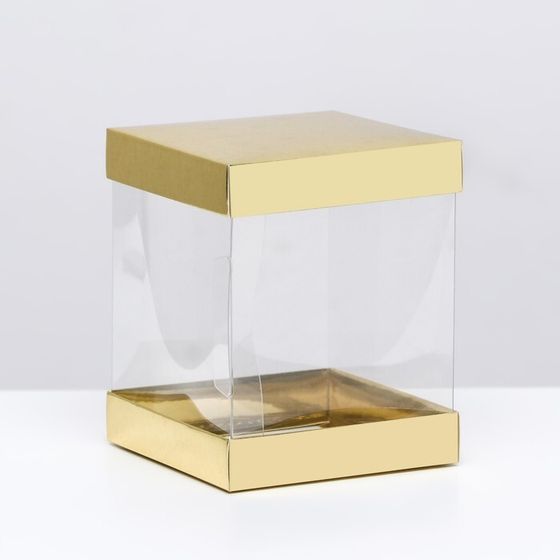 Коробка с PVC Мини 10 X 10 X 12 см &quot;Золото&quot;