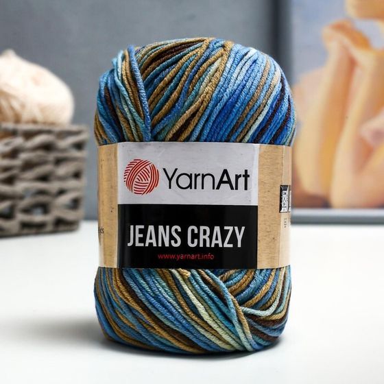 Пряжа &quot;Jeans crazy&quot; 55% хлопок, 45% акрил 160м/50гр (7202  принт)