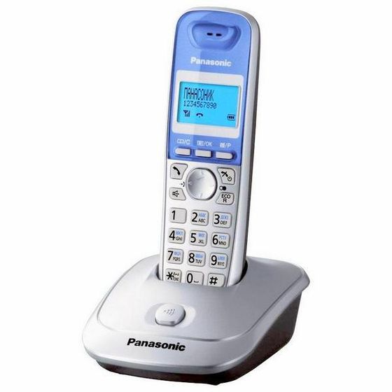 Р/Телефон Dect Panasonic KX-TG2511RUS серебристый/голубой АОН