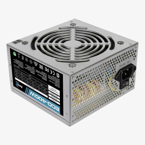 Блок питания 400W ATX Aerocool ECO-400 (24+4pin) PPFC 120mm fan 2xSATA RTL