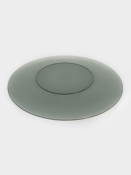 Тарелка стеклянная плоская Basilico. Lava Grey, d=20 см, цвет серый
