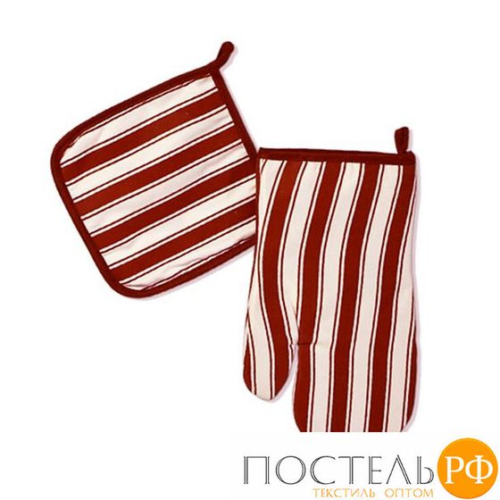 ZJ KT10-006GP 18*30/18*18cm &quot;Полоса&quot;RE К-т кухоннй SOAVITA kitchen Лён искусственный (Красный)