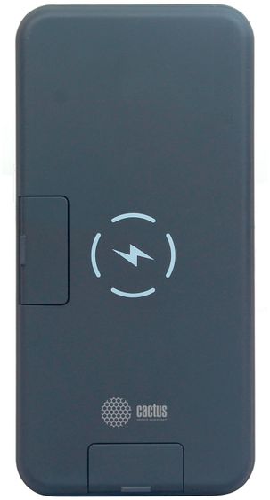 Портативный аккумулятор Cactus CS-PBFSQT-10000 10000mAh 3A 1xUSB беспров.зар. черный