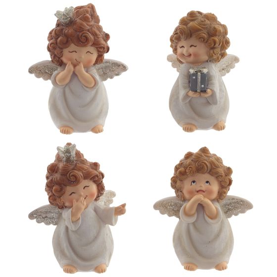 Фигурка декоративная "Ангелочек", L4 W4 H5,5 см, 4в.