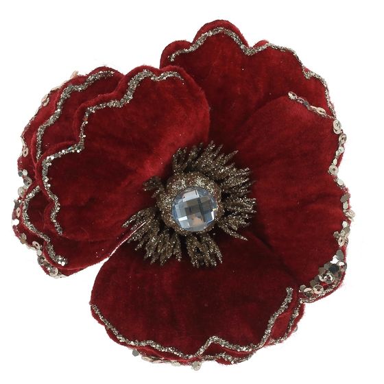 Цветок искусственный &quot;Магнолия&quot; (на клипсе), L15 W14 H8 см