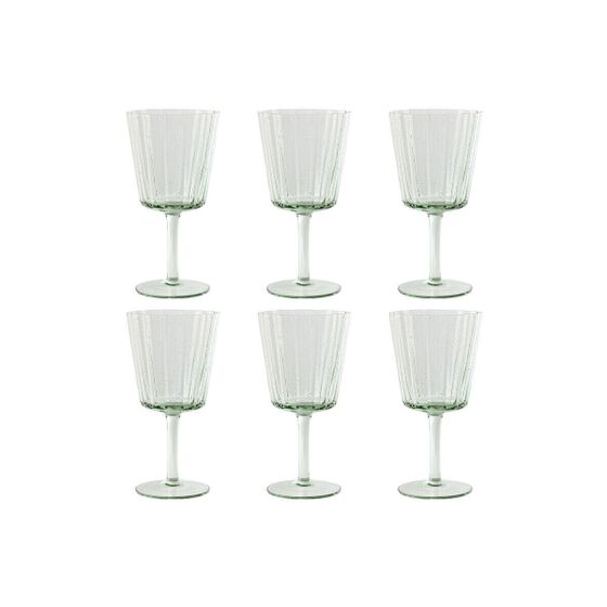 Набор рюмок Home ESPRIT Зеленый Стеклянный 285 ml 8,4 x 8,4 x 16,4 cm (6 штук)