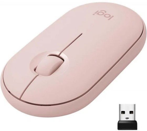 Мышь Logitech Pebble M350 розовый оптическая беспров. (1000dpi) BT (910-005575)