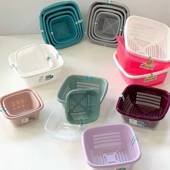 Миска EMERALD 1.3л квадратная с дуршлагом