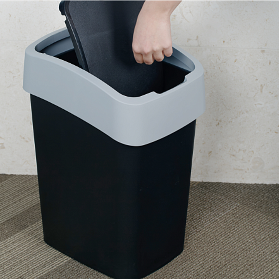 Контейнер для мусора FLIP BIN черный/серый 25л