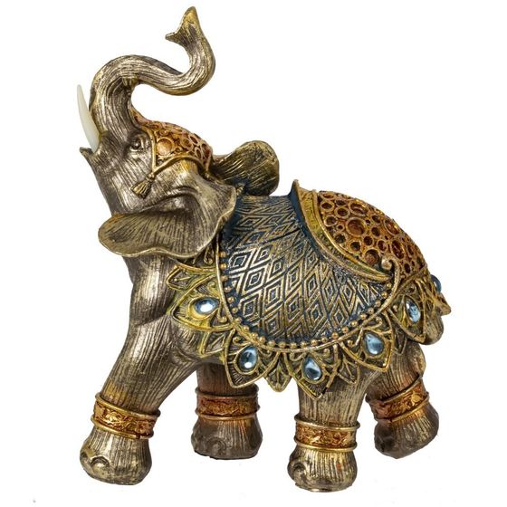 Фигурка декоративная "Слон", L11 W5,5 H13 см, 1 штука, дизайн микс