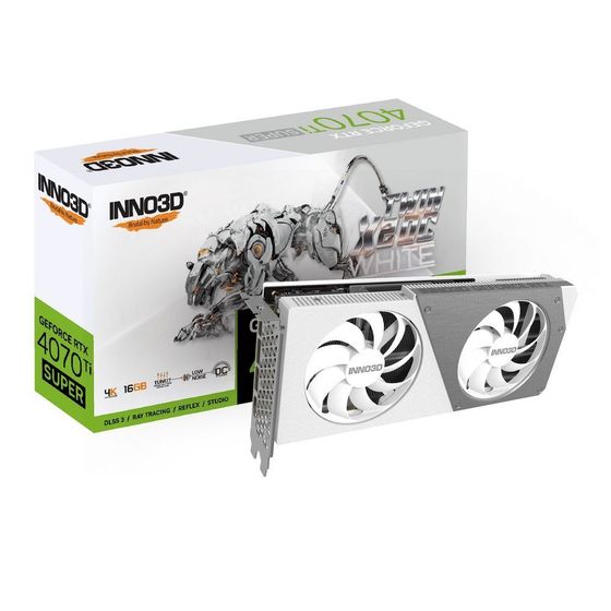 Видеокарта INNO3D RTX4070Ti SUPER TWIN X2 OC WHITE 16GB GDDR6X 256bit 3xDP HDMI 2FAN