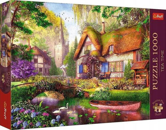 Trefl Puzzle 1000 elementów Premium Urocza chatka w lesie