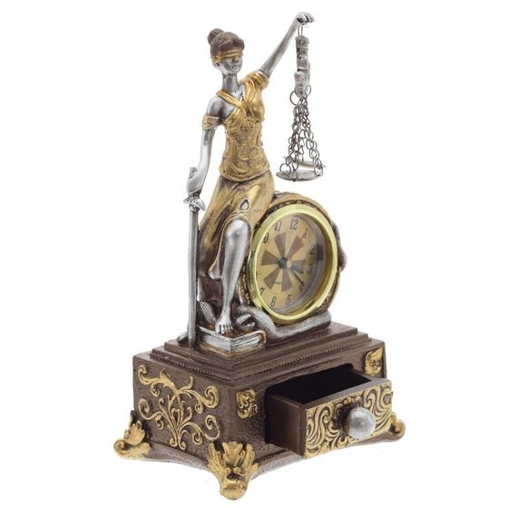 Часы настольные декоративные &quot;Фемида&quot; (1xLR44), L12 W9 H21,5 см