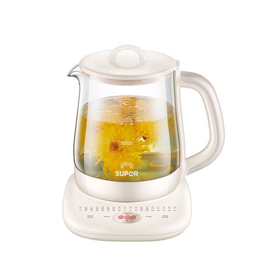 SUPOR SW-15Y02 Wellness Pot Bottom Heating 1.5L Tea Maker Glass Stovetop Kettle Open Kettle 3 16 Stainless Steel