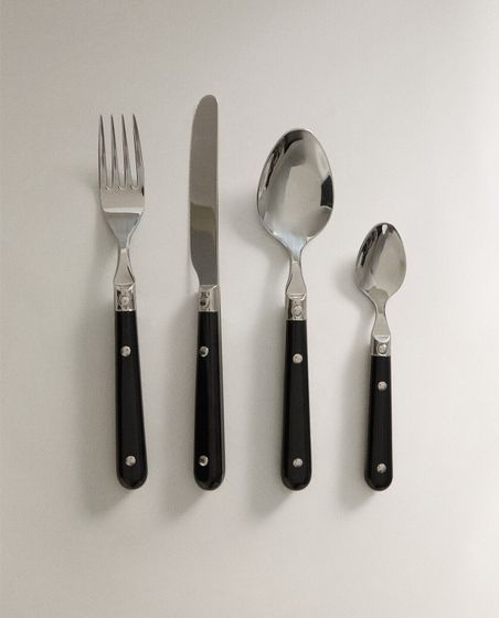 4-piece cutlery set with coloured handle (set of 4)