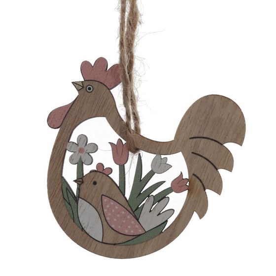 Набор из 8-ми изделий декоративных подвесных &quot;Курица/Петух&quot; (6*05*6), L12,5 W12,5 H1,5 см