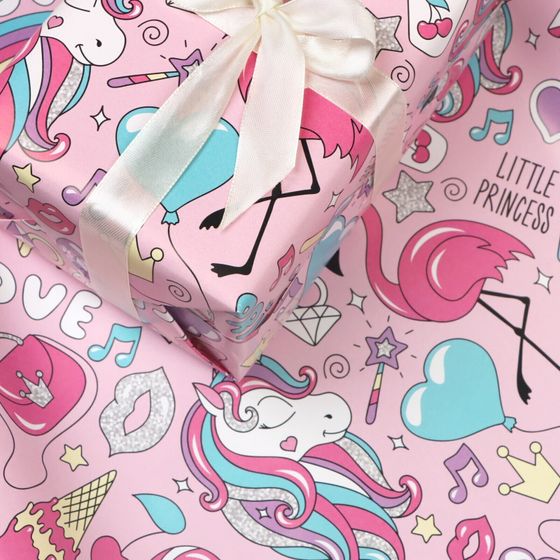 !09 Набор упаковочной бумаги (4 листа) глянцевая "Нежность" 50 × 70 см.