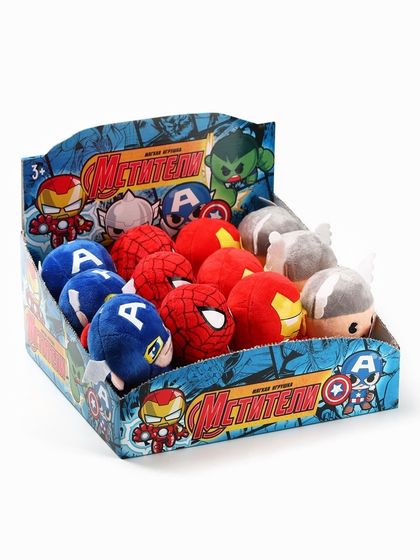 Мягкая игрушка Avengers, Мстители, бокс, МИКС