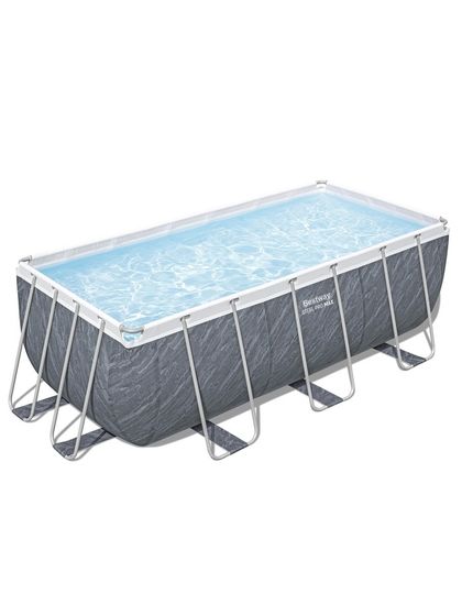 Бассейн каркасный Bestway Power Steel 56722, 412×201×122 см, фильтр-насос, лестница, диспенсер, прямоугольный