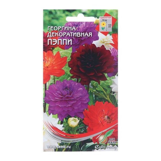 Семена цветов Георгина декоративная &quot;Пэппи&quot;, 15 шт