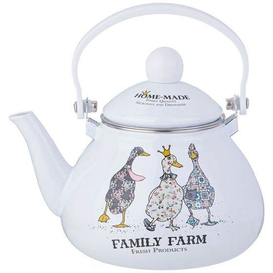 ЧАЙНИК AGNESS  ЭМАЛИРОВАННЫЙ СЕРИЯ &quot;FAMILY FARM&quot;, 1,3 Л