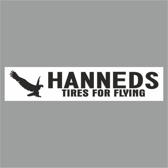 Полоса на лобовое стекло &quot;HANNEDS tires for flying&quot;, белая, 1300 х 170 мм