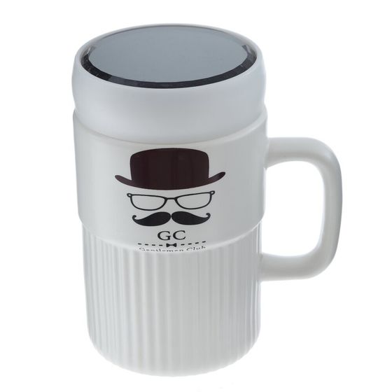 Кружка с крышкой, L6,6 W6,6 H12,8 см, 1 штука, дизайн микс