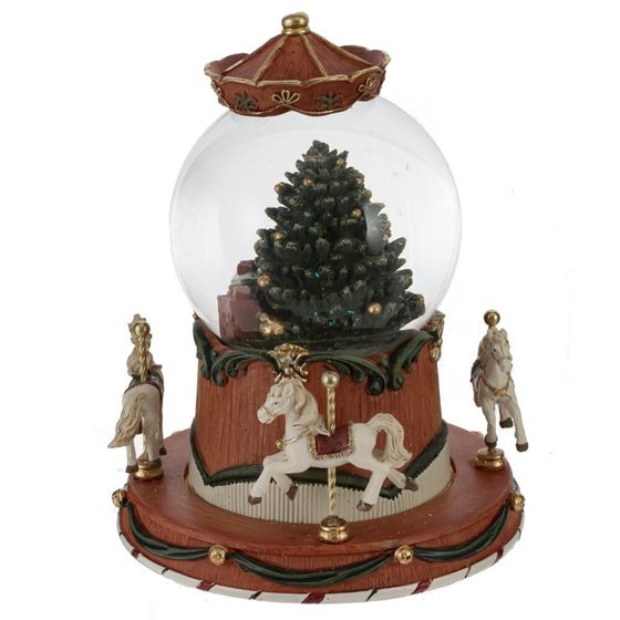 Фигурка декор в стекл шаре &quot;Карусель&quot; (движ, муз, подсвет, 3хААА, н/п), D 10 см, L14,5 W14,5 H18 см