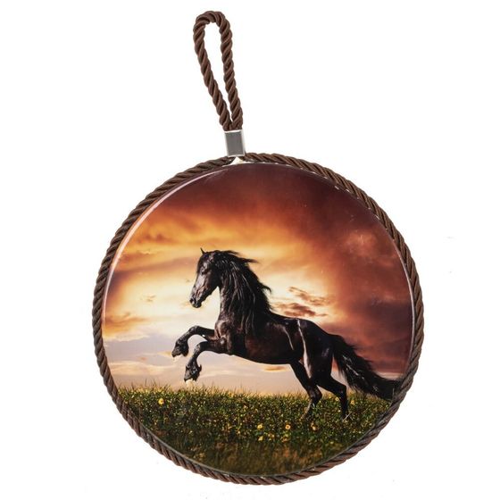 Декоративная подставка под горячее с подвеской &quot;Лошадь&quot;, D 17 см, L17 W17 H0,5 см, 6в.