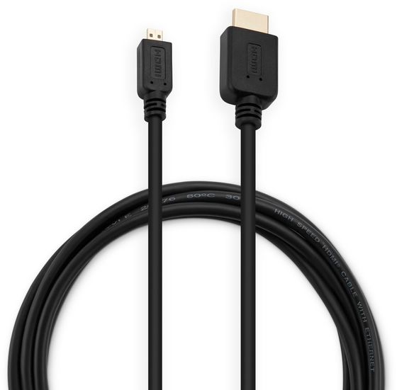 Кабель Buro HDMI(m) - microHDMI(m) ver 1.4 1.8м черный (MICROHDMI-HDMI-1.8)