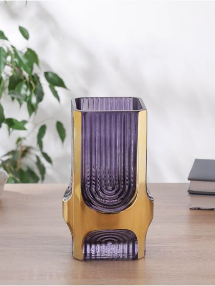 Ваза «Кэнди галант» 20.5×11 см, стекло, сиреневая
