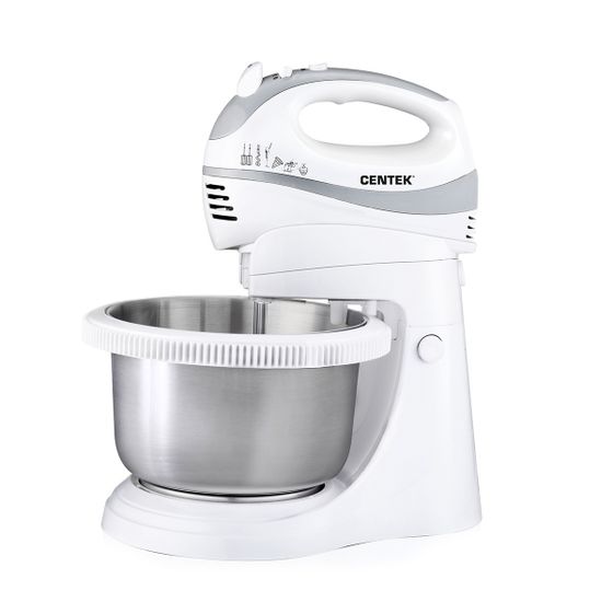 Миксер стационарный Centek CT-1107 350Вт белый/сталь