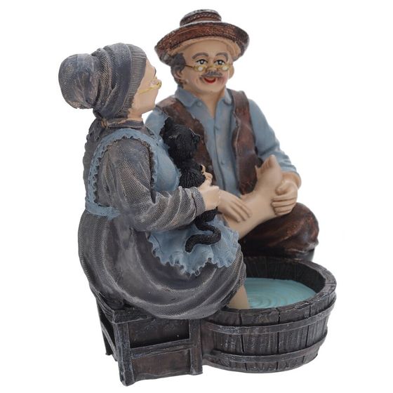 Фигурка декоративная "Бабушка с дедушкой", Д11,5 Ш9,5 В12 см, 1 штука, дизайн микс
