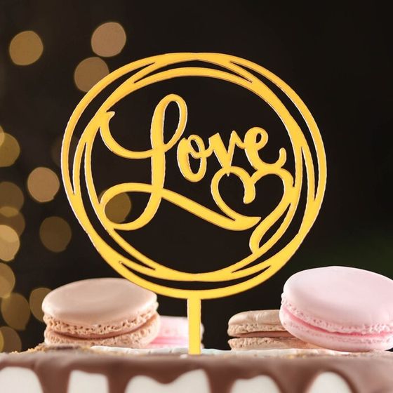 Топпер для торта «Love», золото