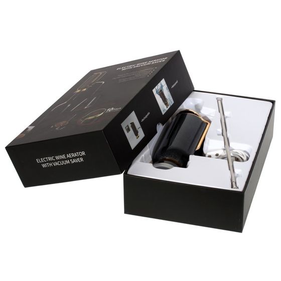 Электронный Винный Аэратор с Вакуумником (чёрно-серый металлик), L6 W13,2 H15,6 см