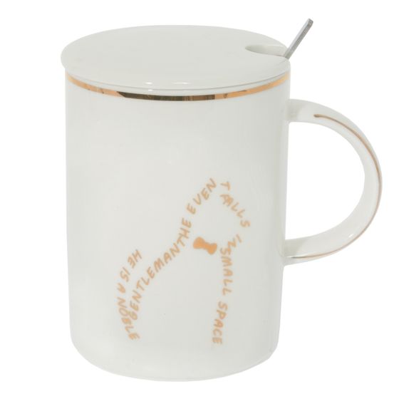 Кружка с крышкой и ложкой, 400 мл, L11,5 W8 H11,5 см, 4в.