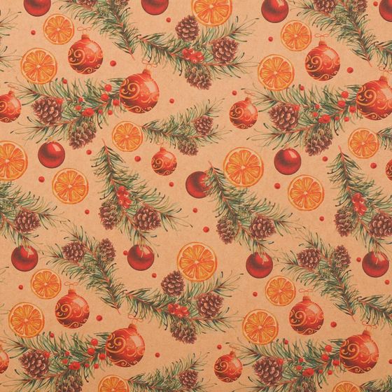 !09 Набор новогодней бумаги - 3 листа 50 × 70 см. дизайн микс