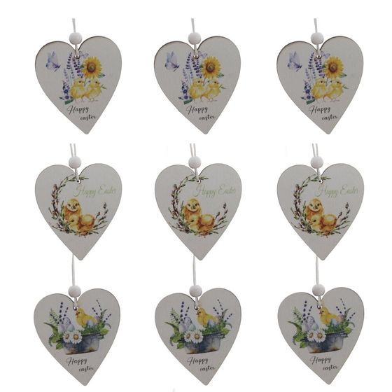 Набор из 9-ти изделий декоративных подвесных "Сердце" (5*0,5*6), L19,5 W6,5 H2 см