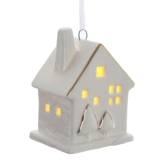 Фигурка декоративная подвесная "Домик" с подсветкой (2хLR44), 2в., L4,5 W4 H6 см, 2в.