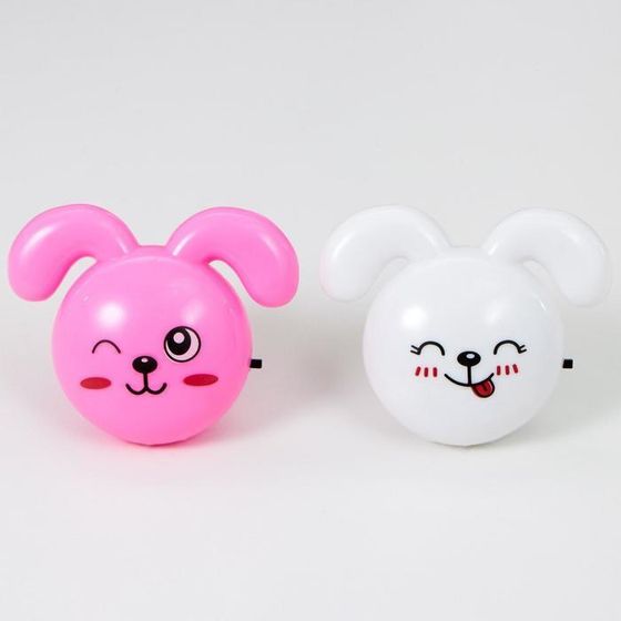 !09 Комплект из 2-х штук - Ночник LED "Кролик",7 см, 4W (V220) МИКС пластик