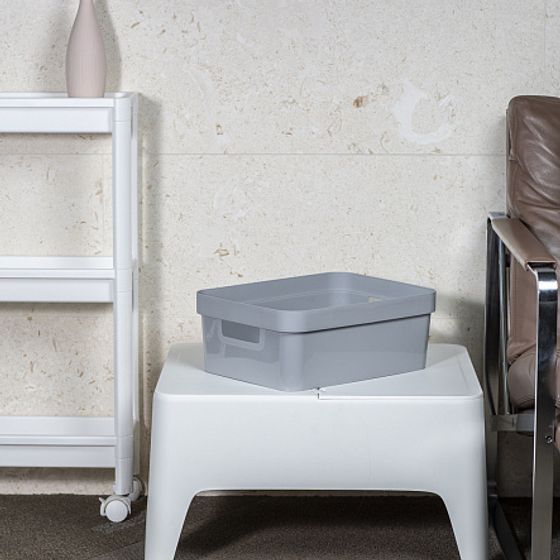 Коробка INFINITY с крышкой 11л серая