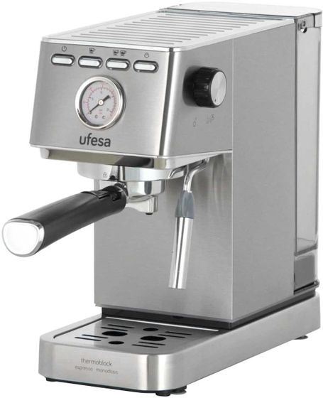 Кофеварка рожковая Ufesa CE8030 MILAZZO (71705063) 1350Вт серебристый